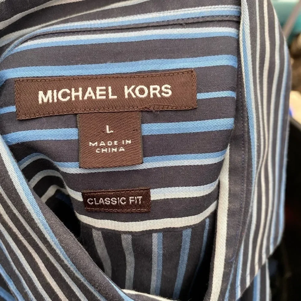 Michael Kors Classic Fit Striped Shirt